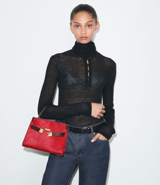 Petite Lee Radziwill Calf Hair Double Bag tory burch petite lee radziwill calf hair double bag