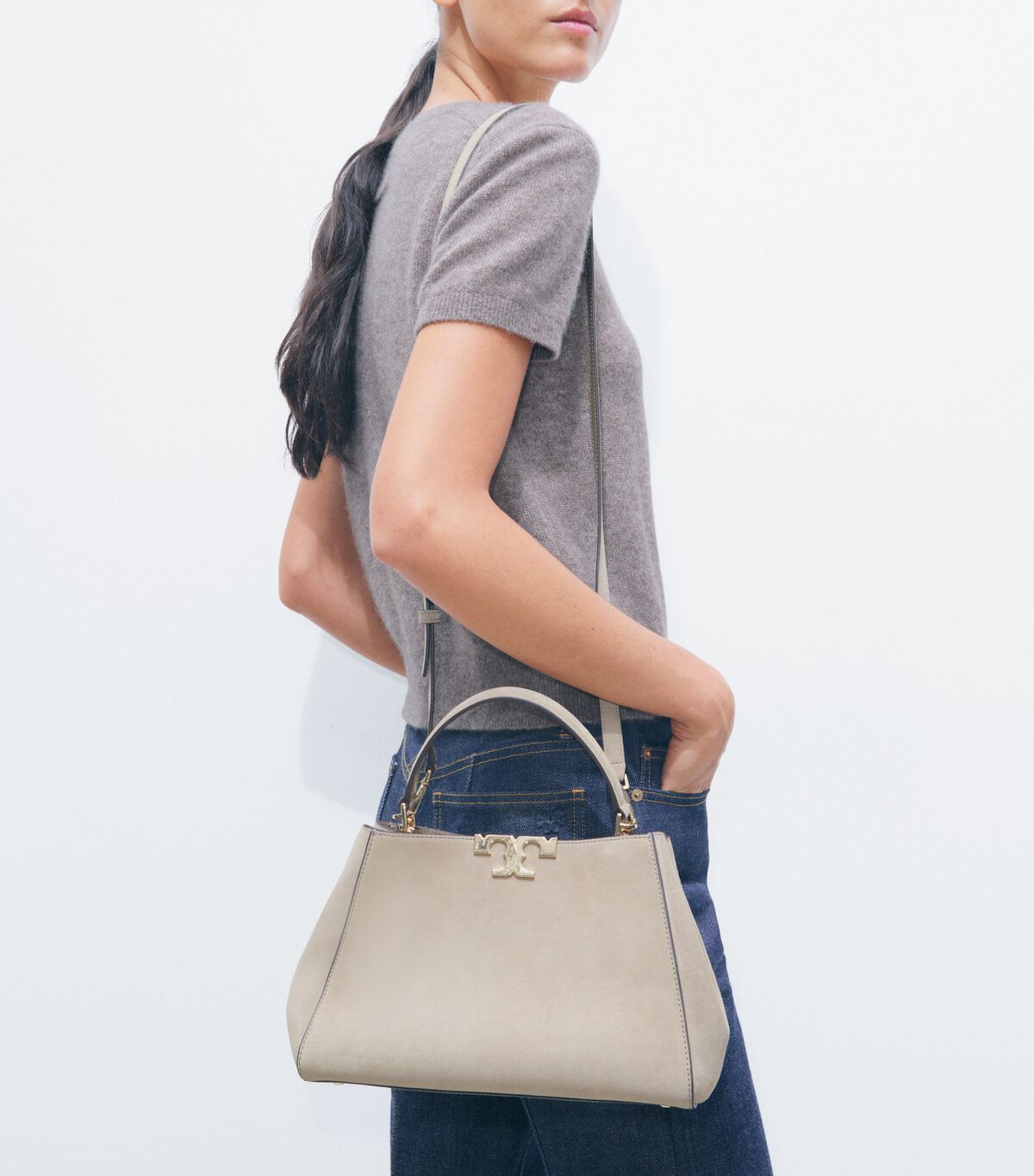 tory burch medium eleanor suede satchel