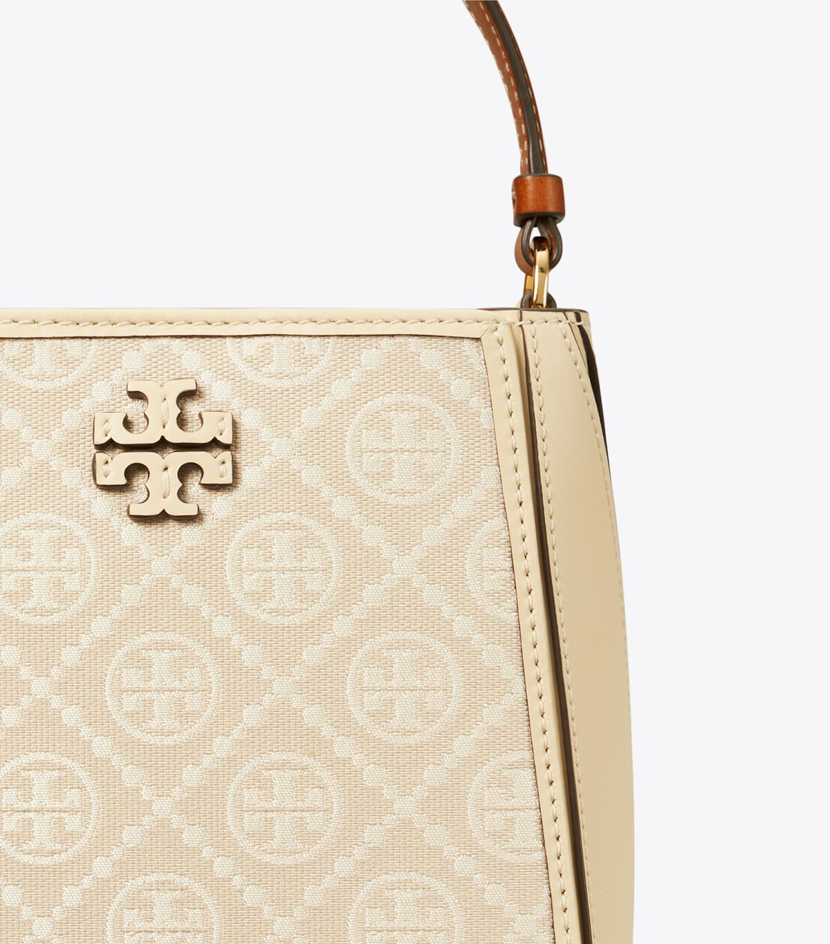 tory burch small t monogram mcgraw bucket bag