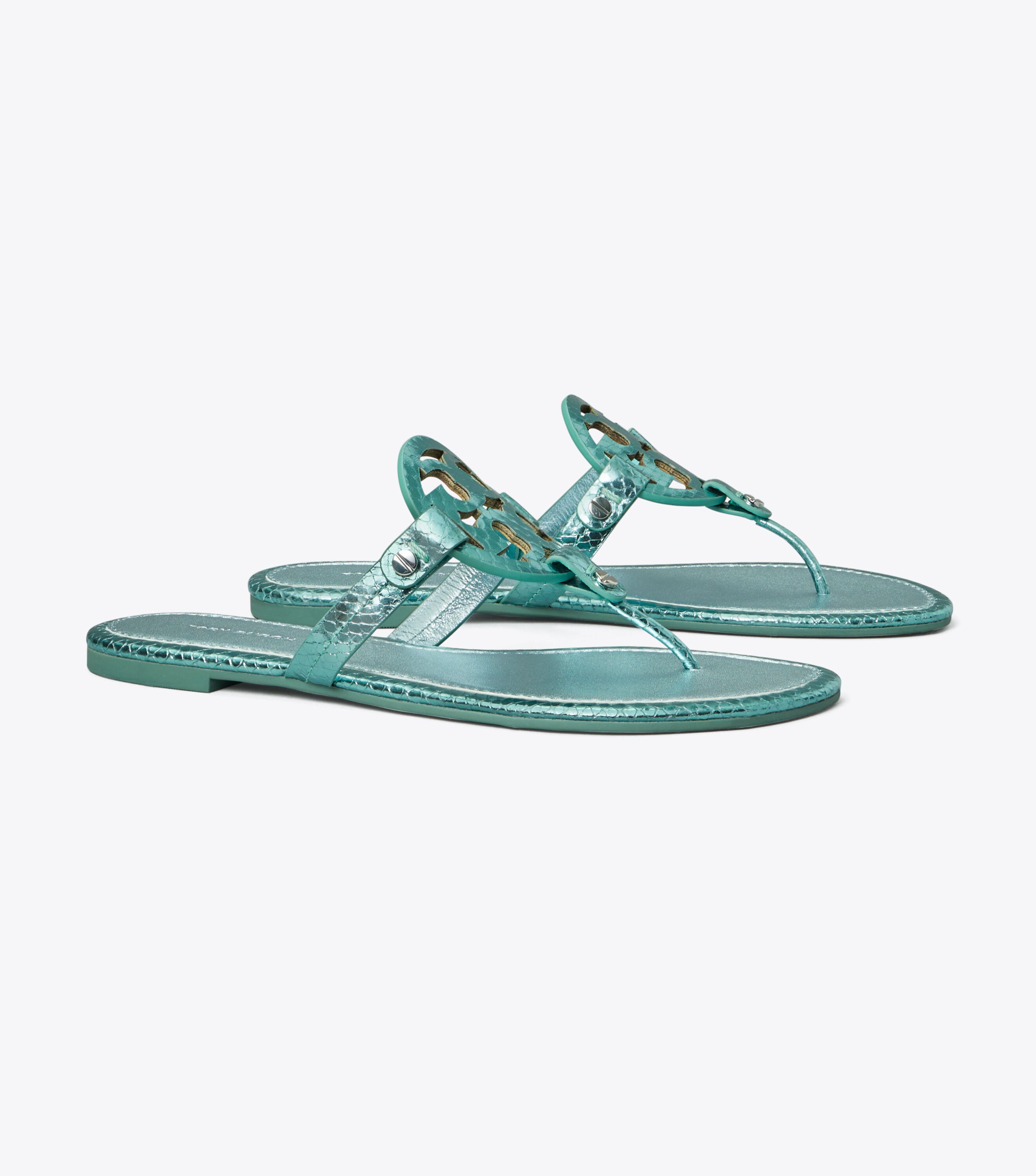 Tory burch metallic clearance leather flip flop