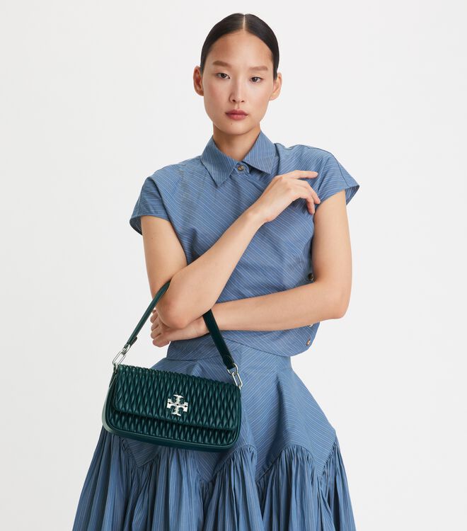 Small Kira Ruched Flap Shoulder Bag | Handbags | Tory Burch