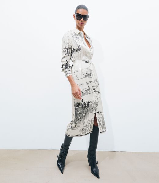 tory burch printed silk shirtdress