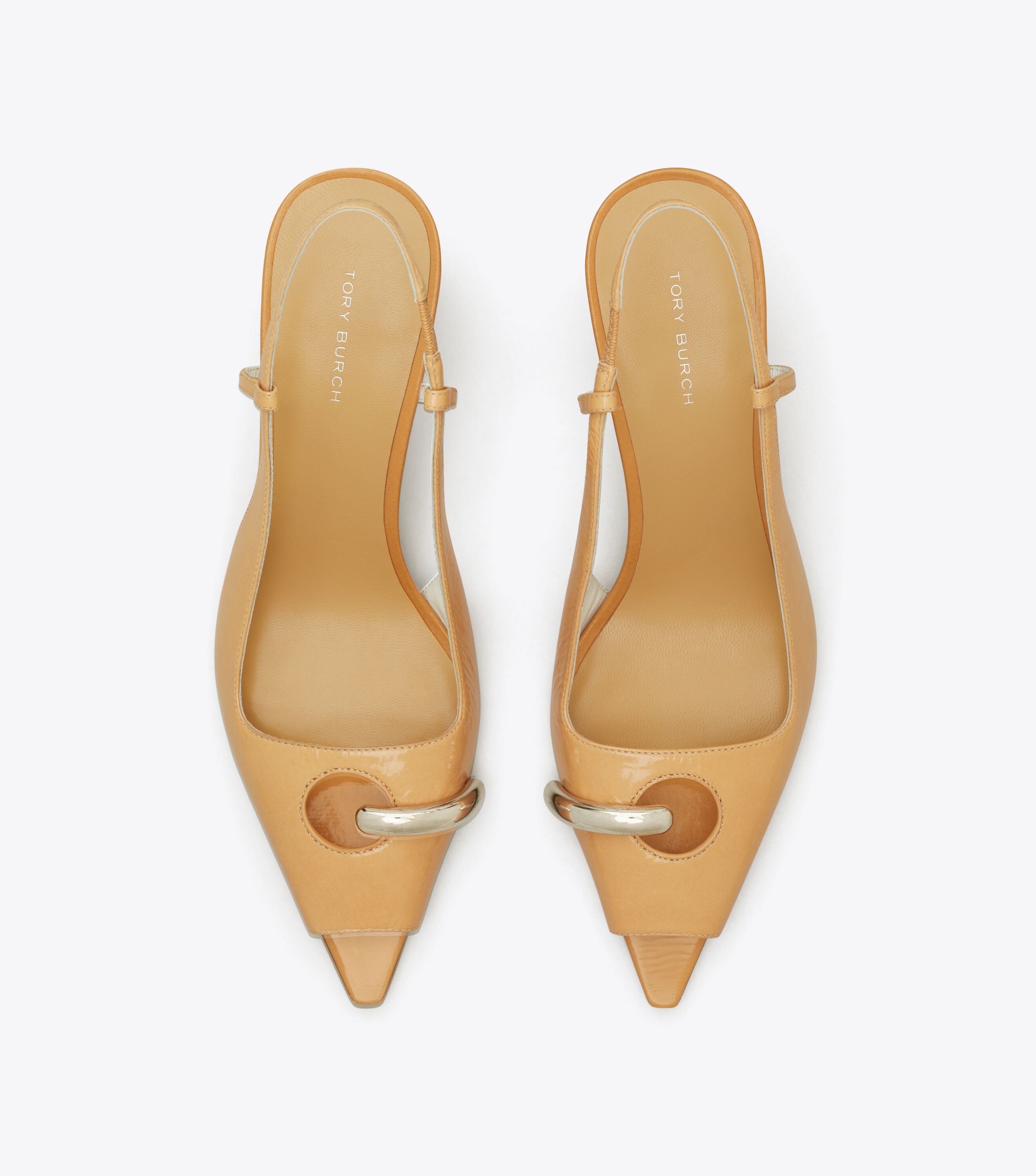 Pierced Peep-Toe Slingback, Cantucci / Gold | Tory Burch UAE
