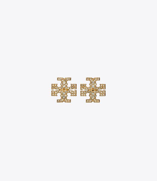 tory burch icon pave stud earrings