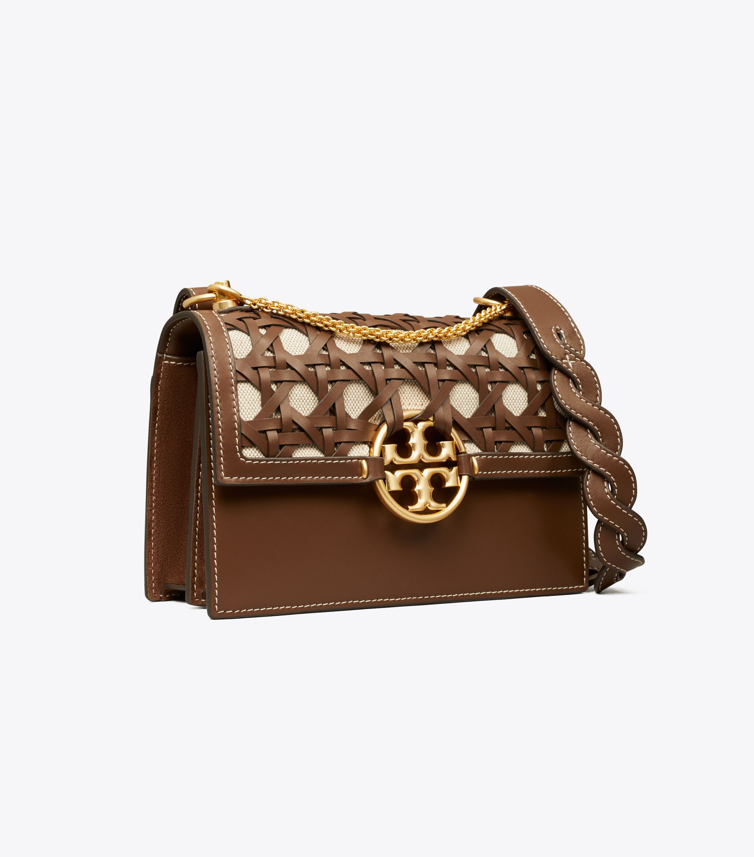 Miller Basketweave Small Shoulder Bag, Star Anise | Tory Burch UAE