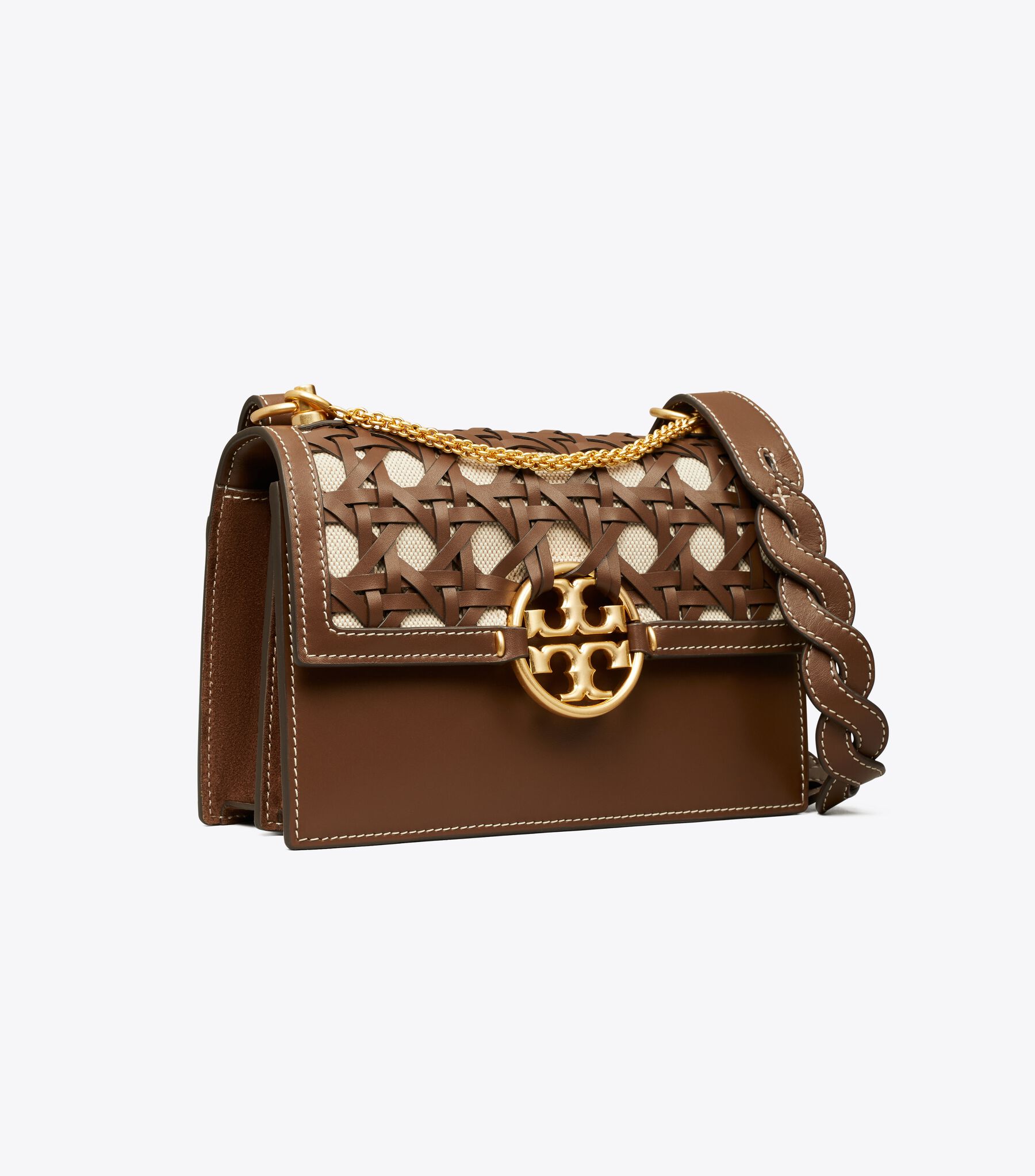 Miller Basketweave Small Shoulder Bag, Star Anise | Tory Burch UAE