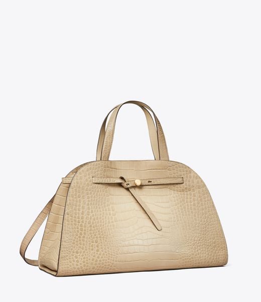 tory burch romy croc embossed bauletto