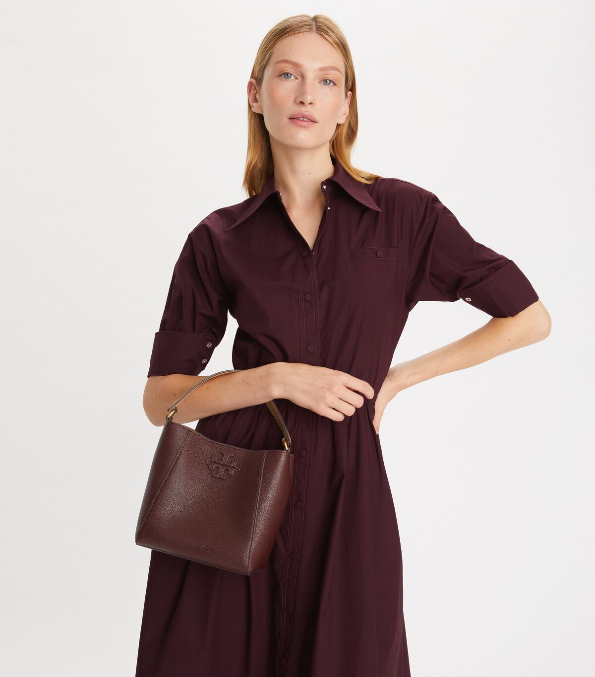 tory burch small mcgraw textured bucket bag