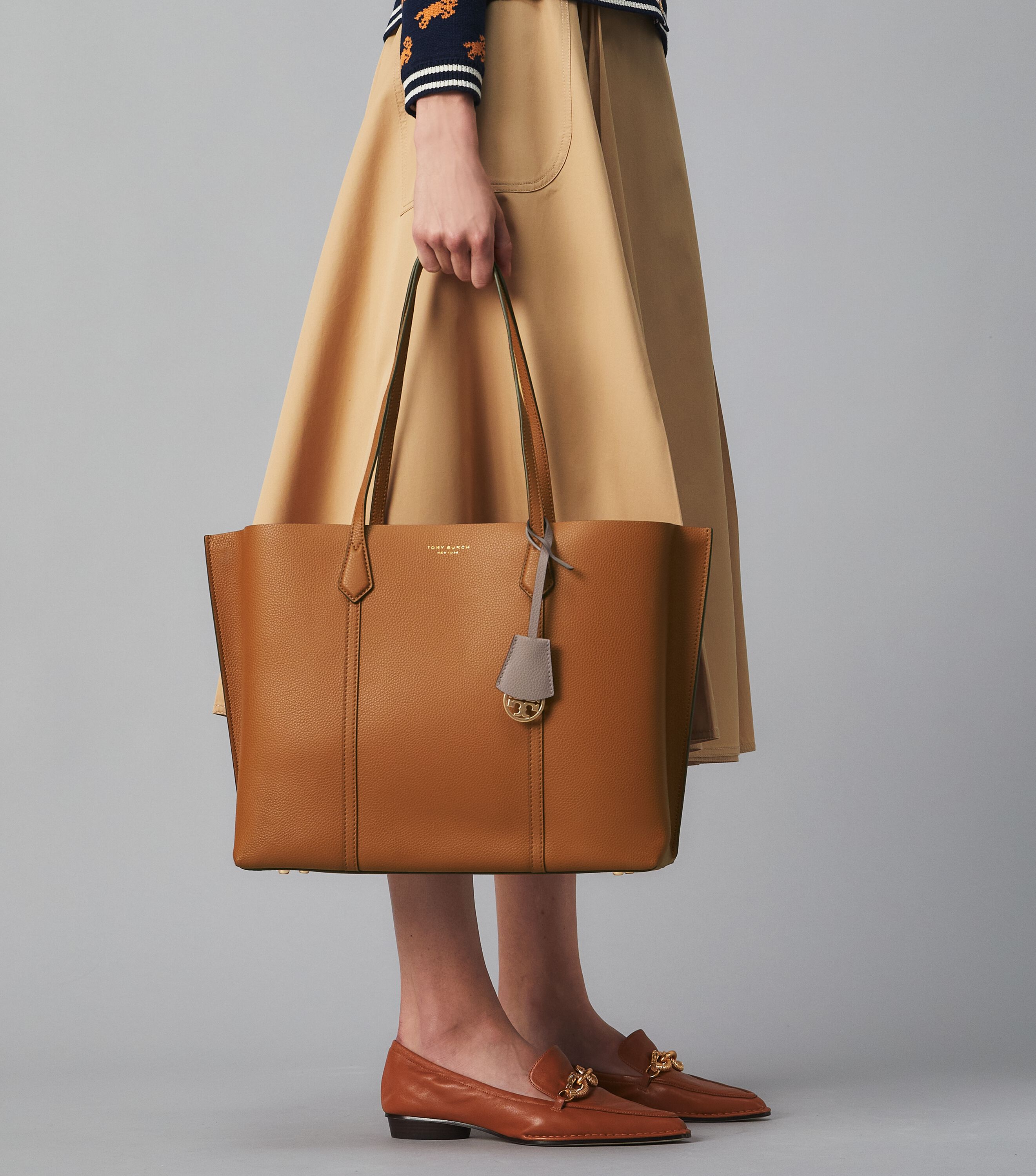 Tory burch perry medium leather tote outlet