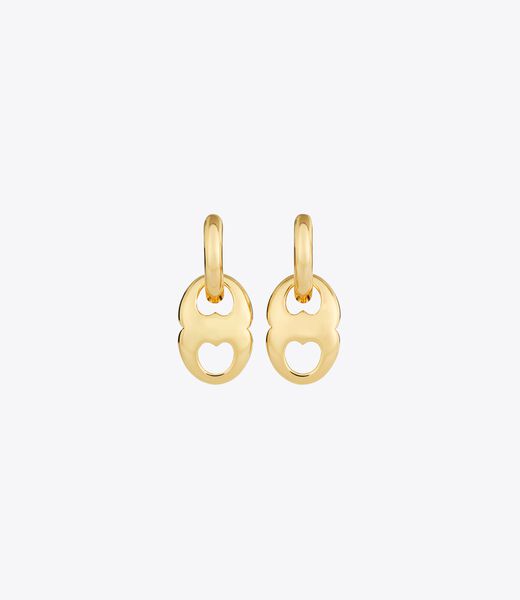 tory burch gemini link small hoop earrings