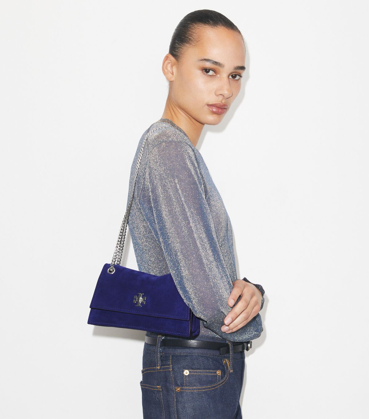 tory burch mini kira turnlock suede shoulder bag