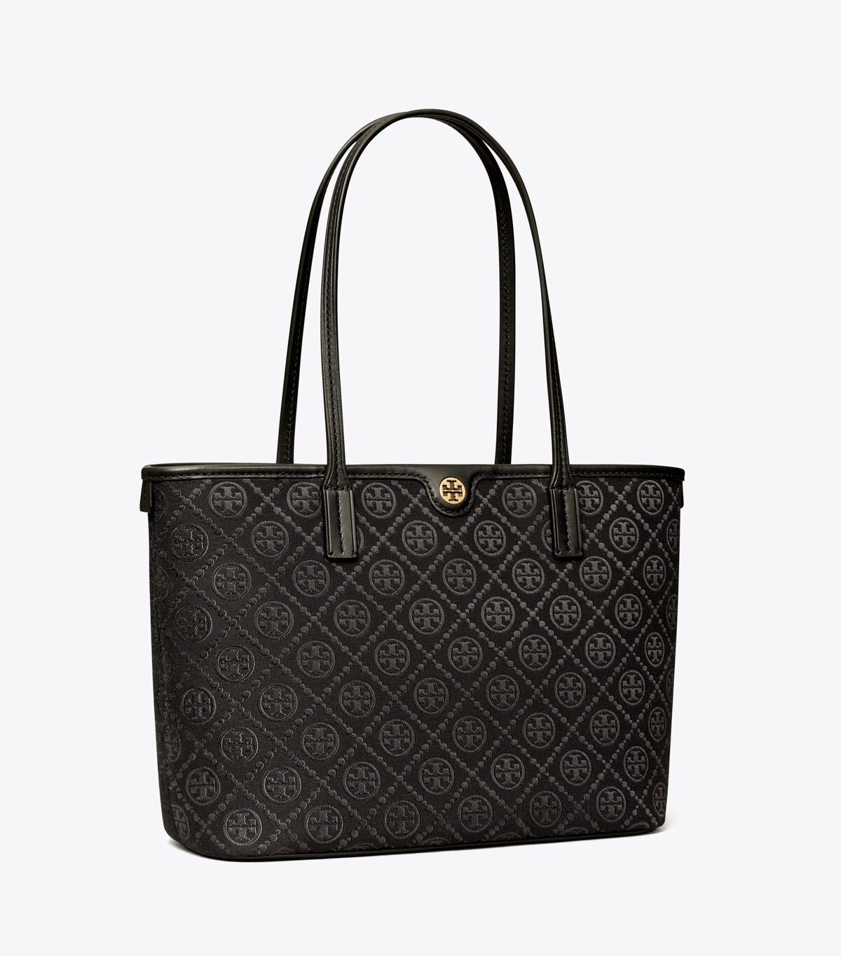 tory burch small t monogram zip tote