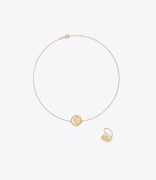 tory burch miller double ring pendant