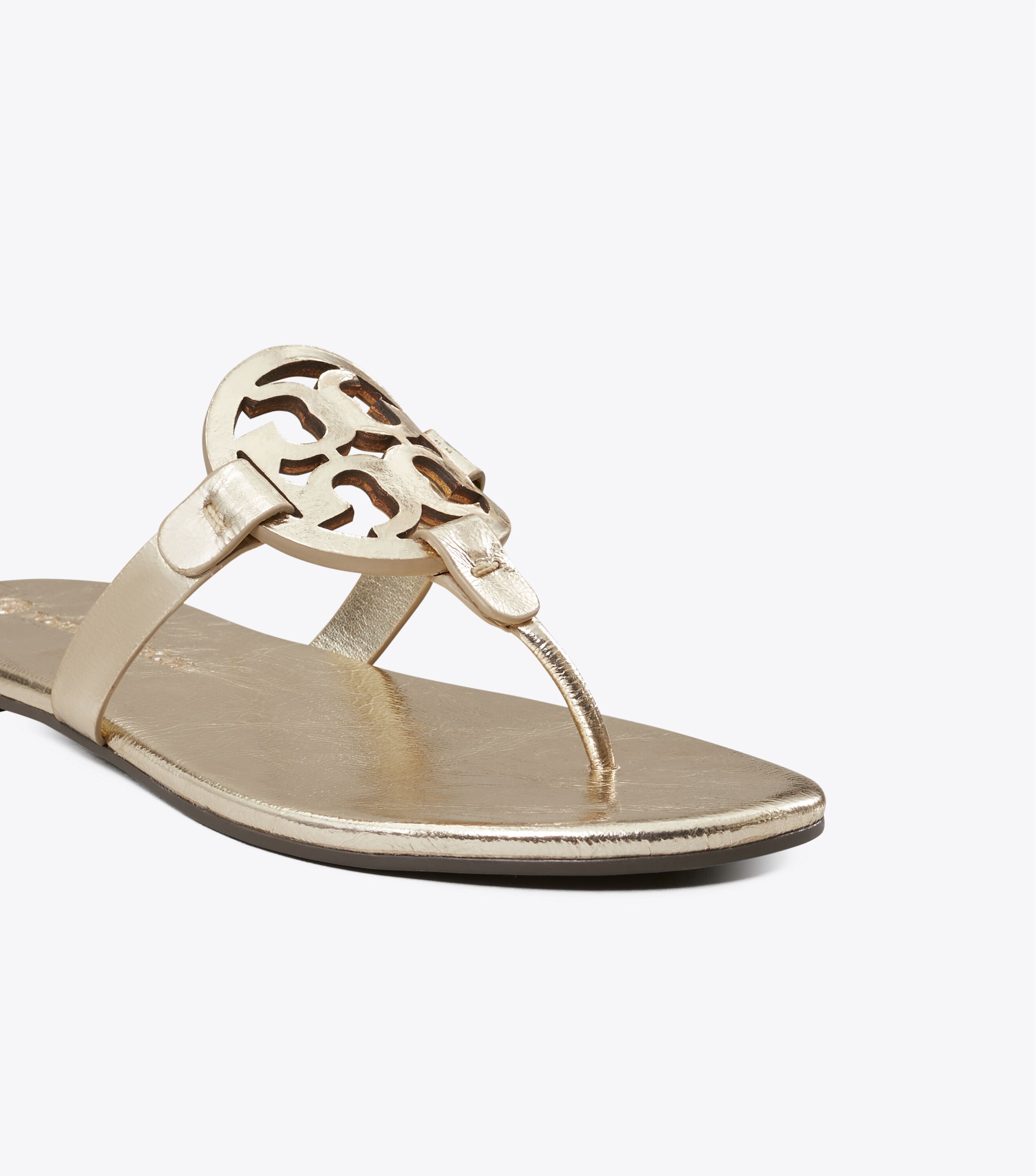 トリーバーチ トングサンダル スパークゴールド Miller Soft Metallic Sandal, Spark Gold | Tory Burch UAE