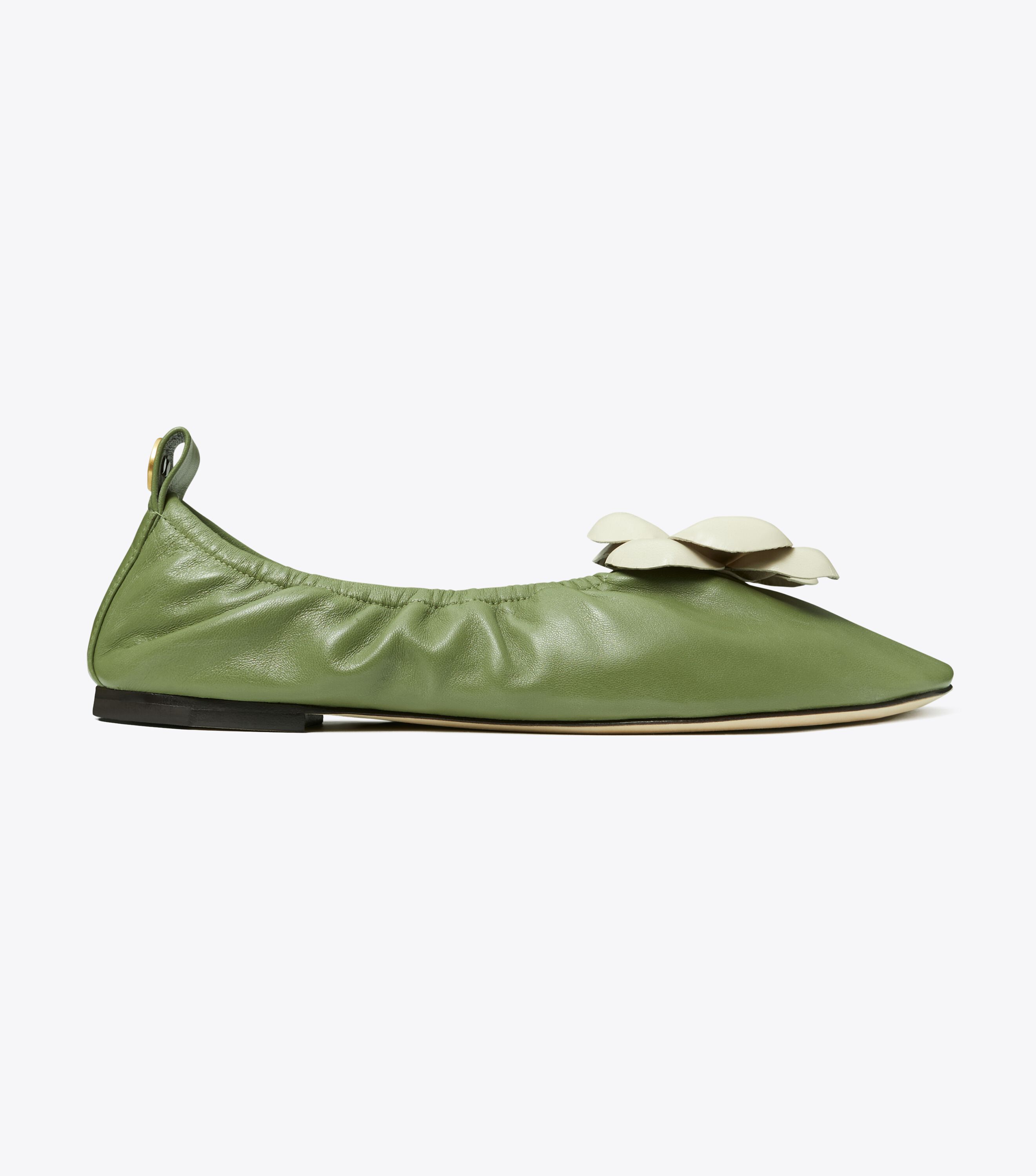 Tory burch green ballet flats online