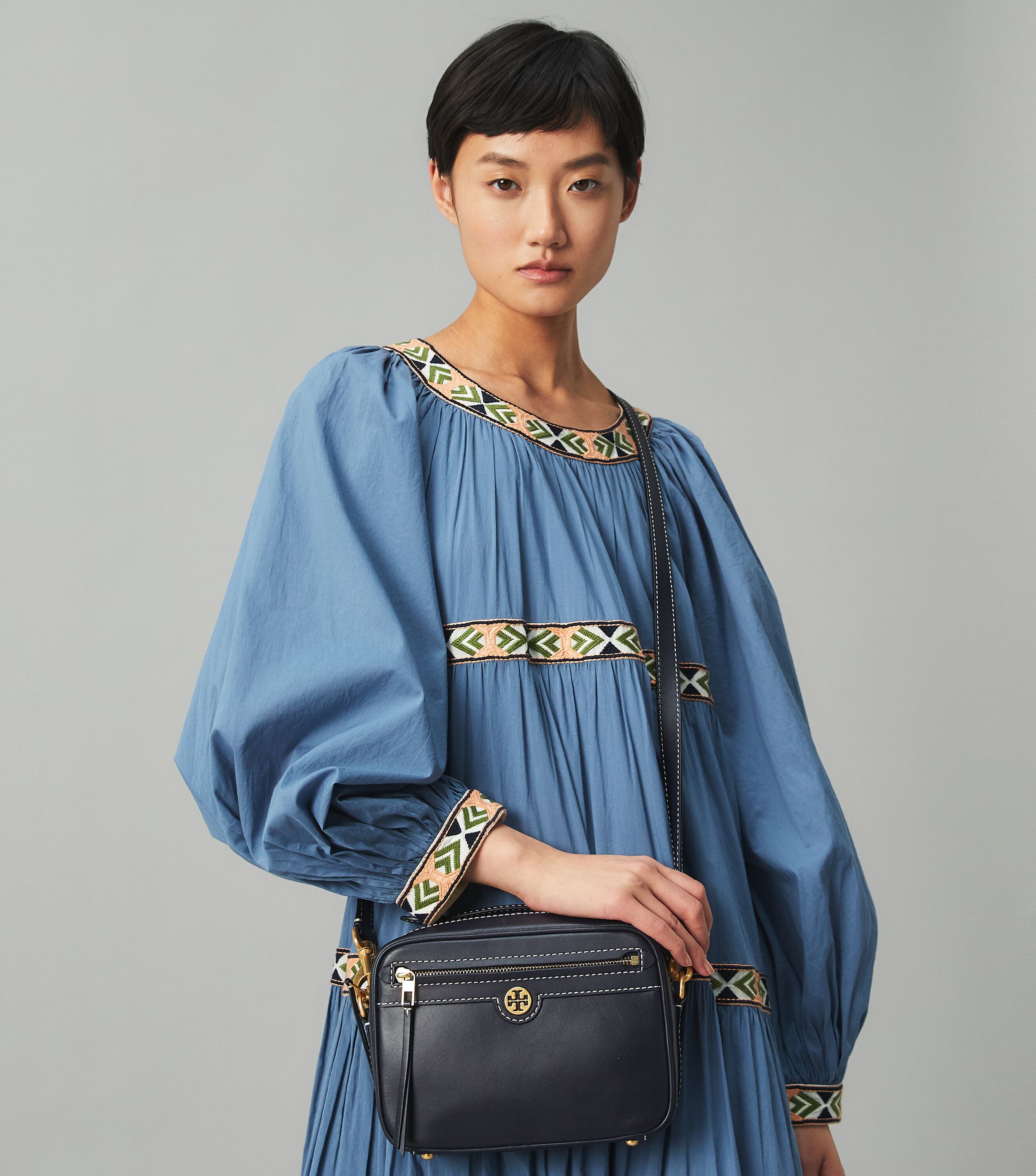 tory burch leather camera bag