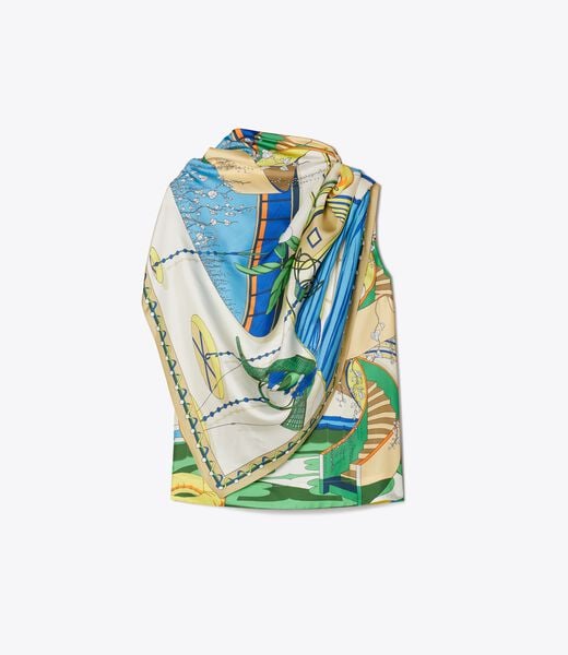 tory burch printed silk cape top