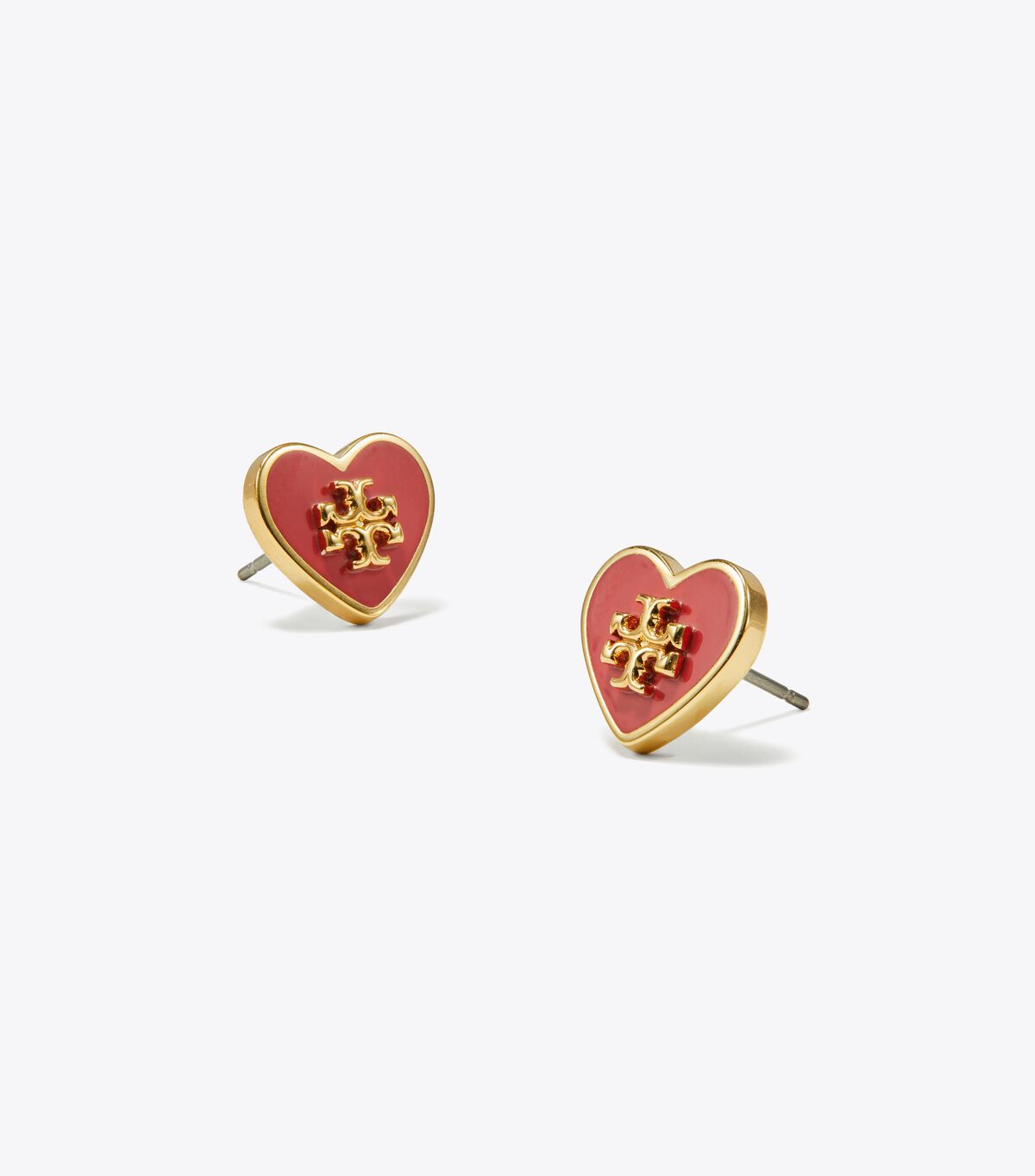 tory burch kira enamel heart stud earring