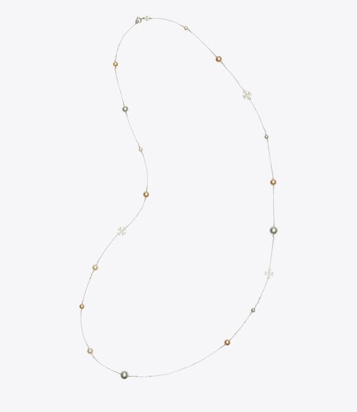 tory burch kira pearl delicate long necklace