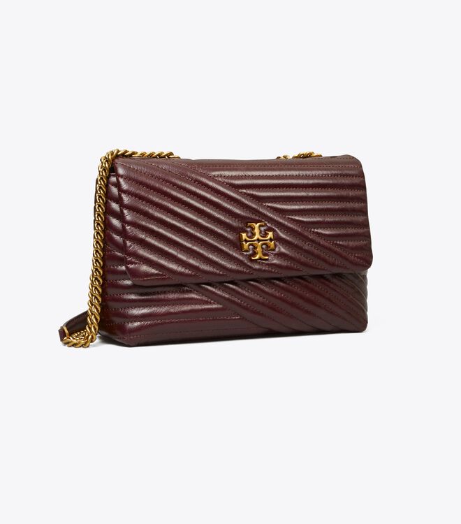 Kira Chevron Glazed Small Convertible Shoulder Bag