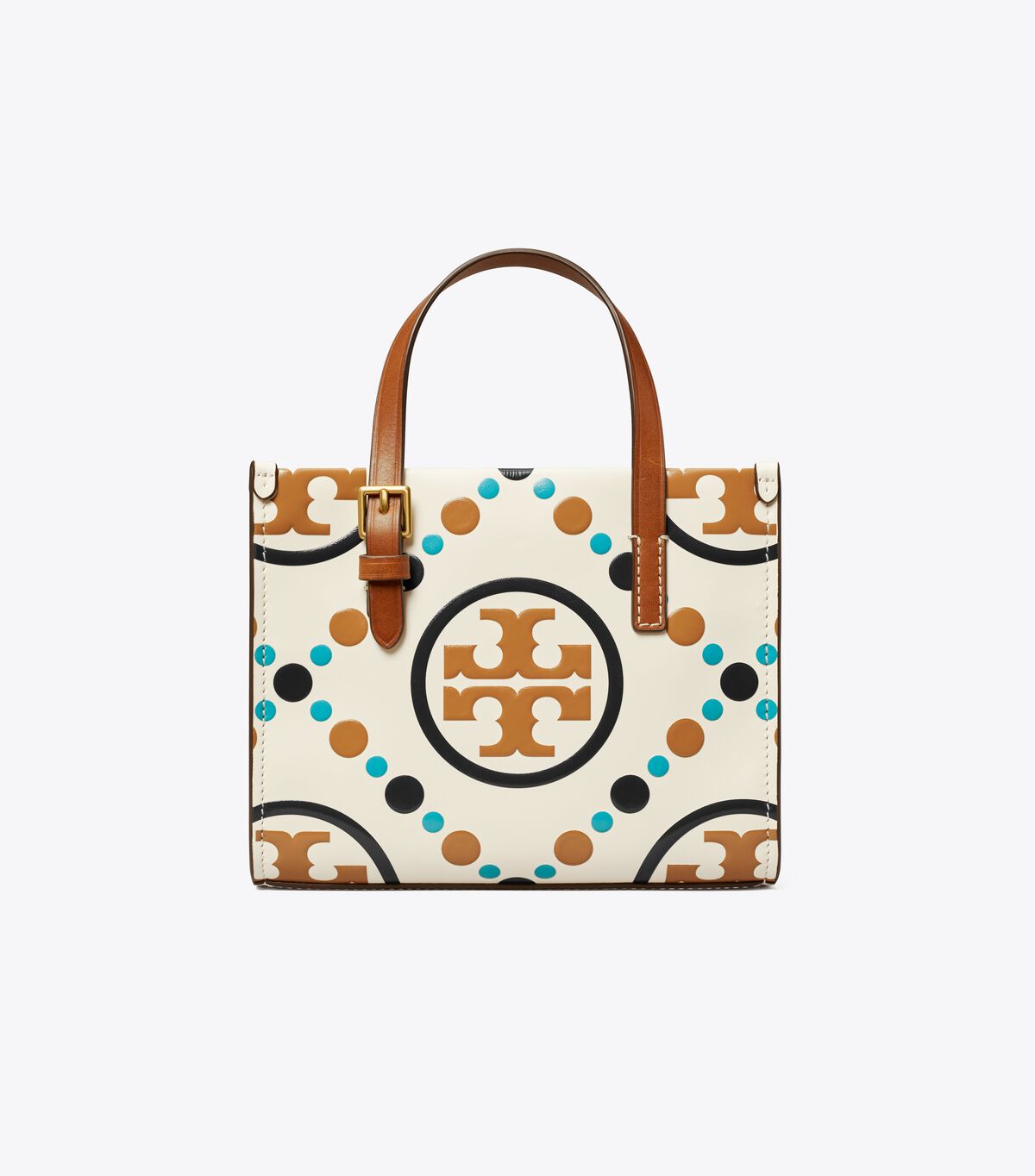 tory burch mini t monogram contrast embossed square tote