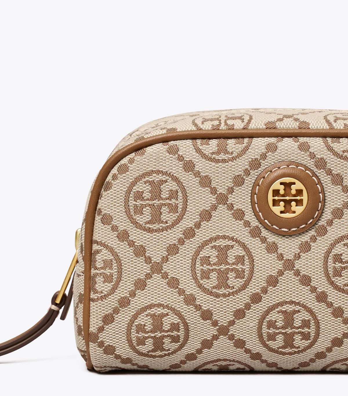 tory burch حقيبة مستحضرات التجميل ميني جاكار مونوغرام تي