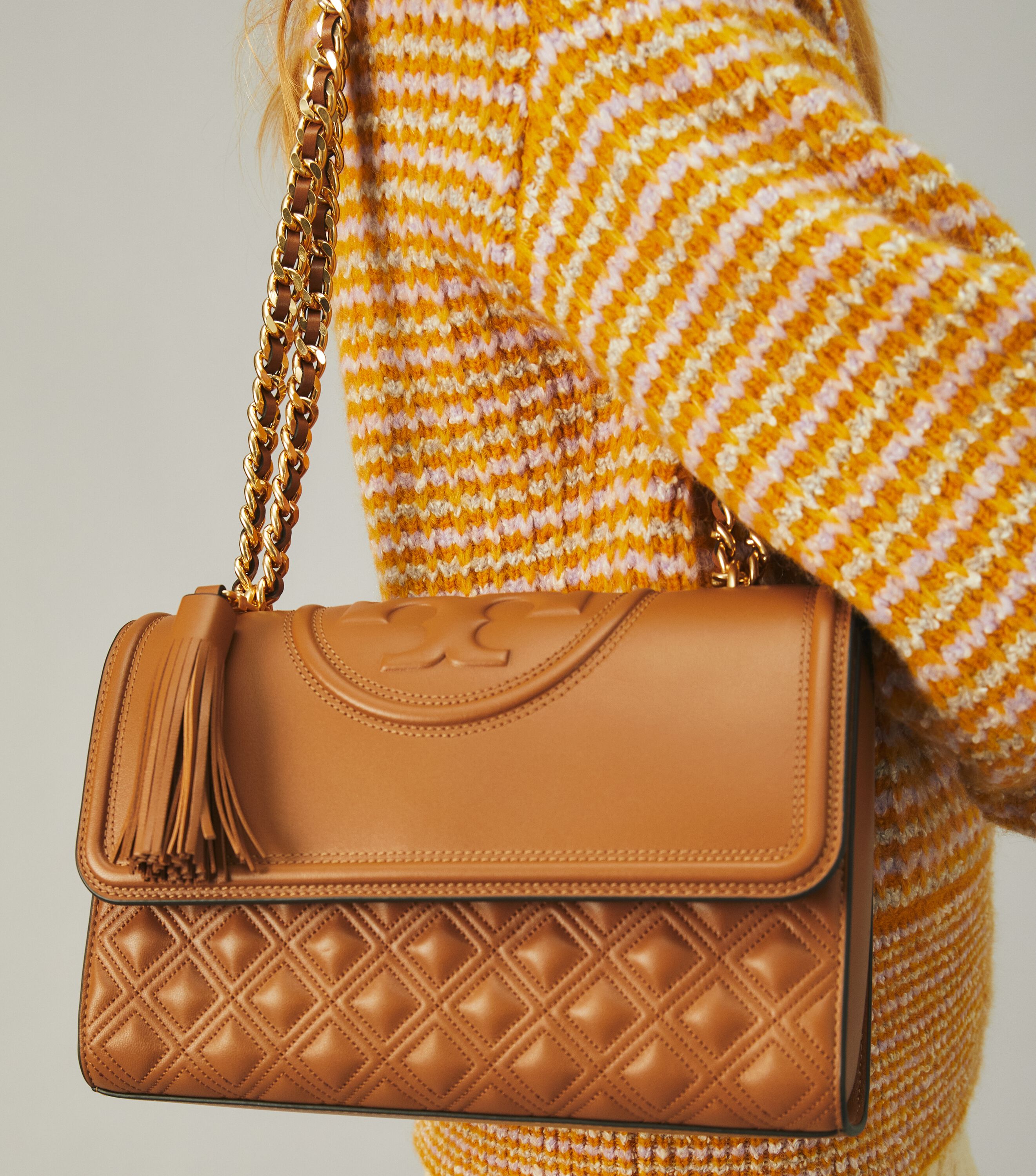 Fleming Convertible Shoulder Bag, Kobicha | Tory Burch UAE