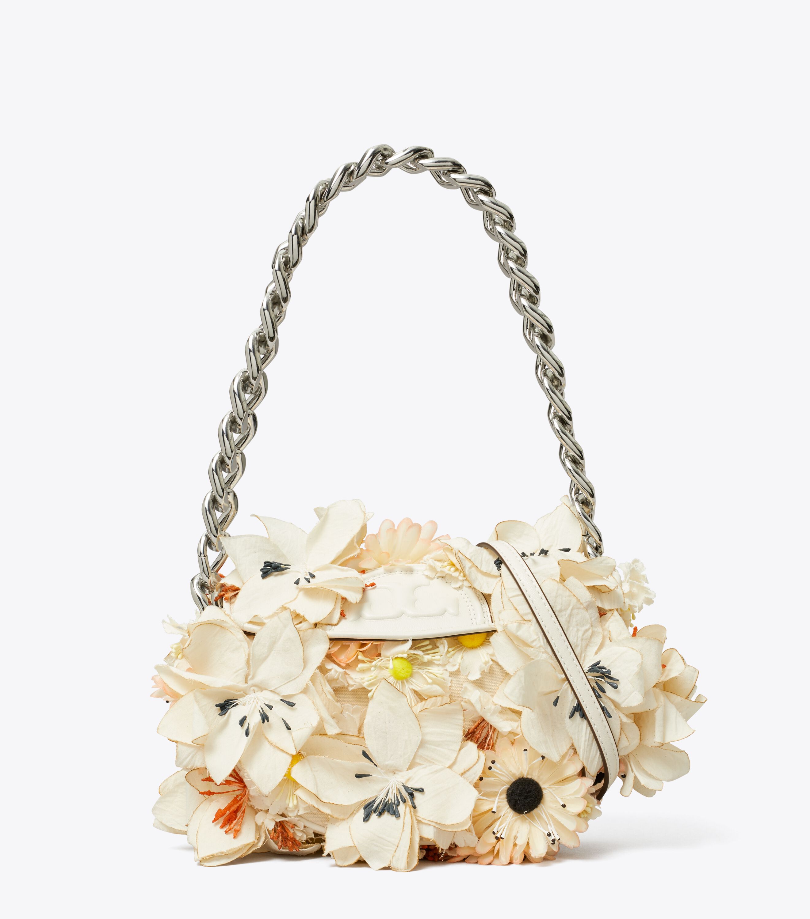 Tory Burch Mini Fleming Soft Floral Embellished Crescent Bag Tory Burch UAE