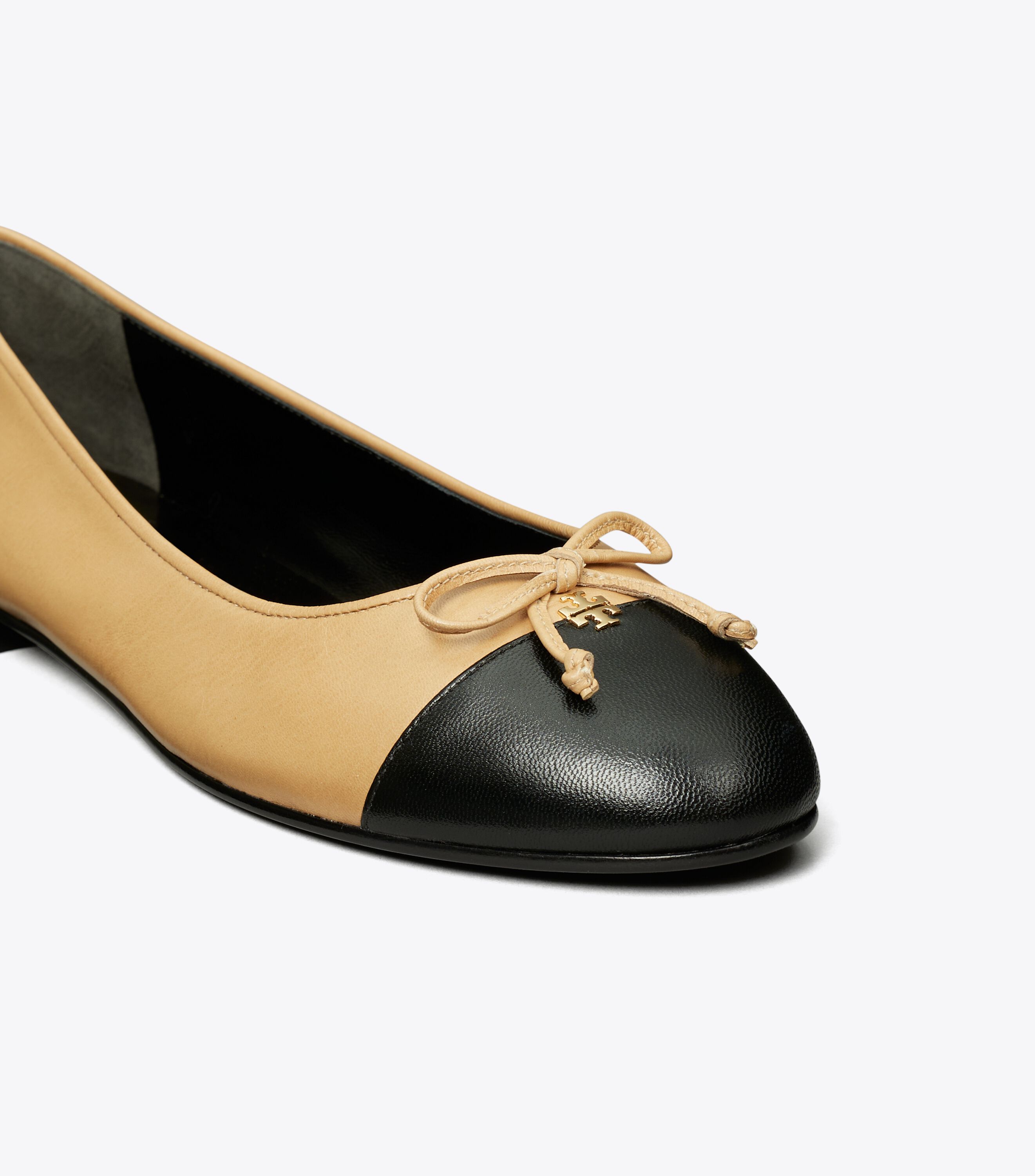 バレエ Tory Burch shoes Cap-Toe Ballet, Ginger Shortbread / Perfect Black | Tory