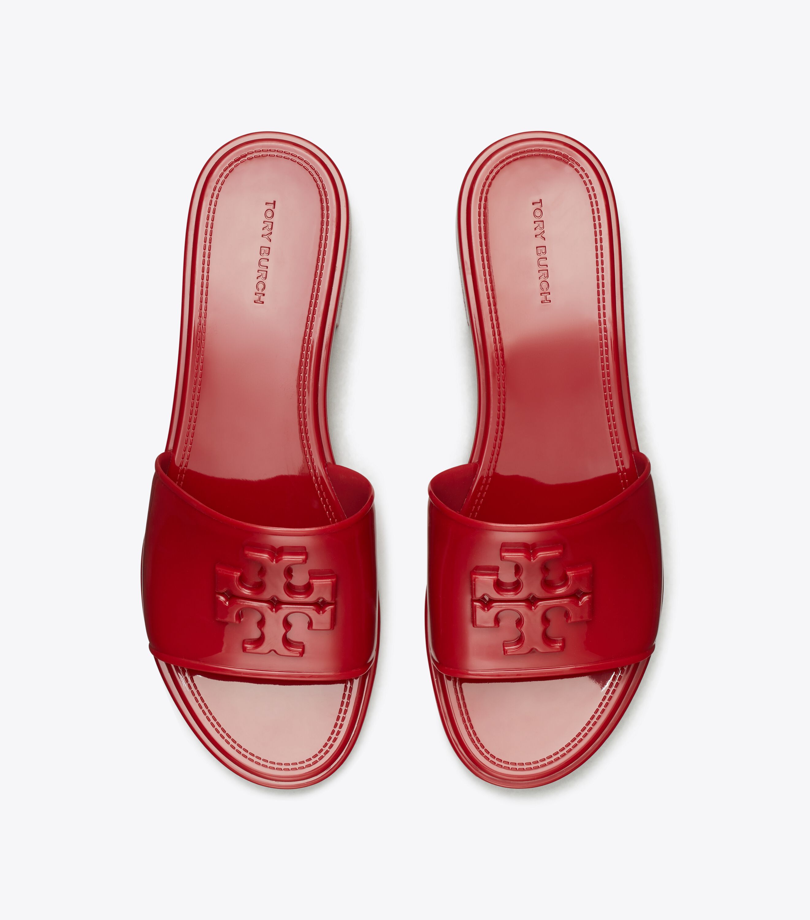 Tory burch logo jelly slides top