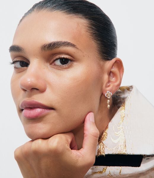 tory burch forget me not chain pearl earrings