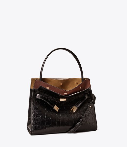 tory burch حقيبة لي رادزيويل مزدوجة صغيرة بنقشة بارزة