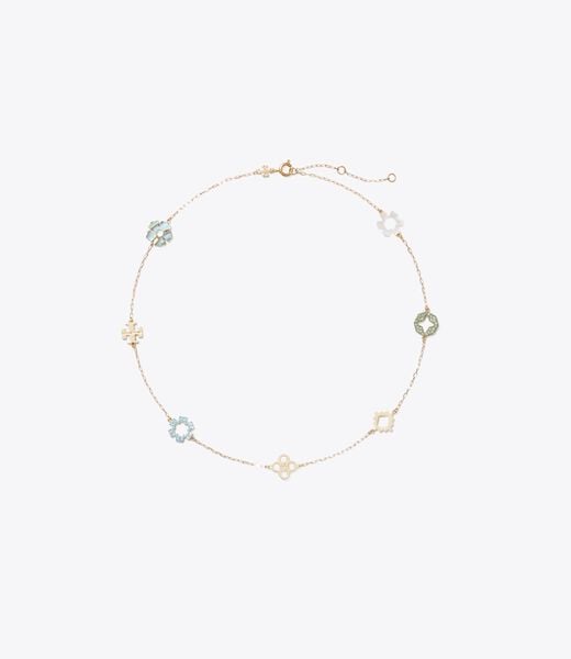 tory burch forget me not pav   necklace