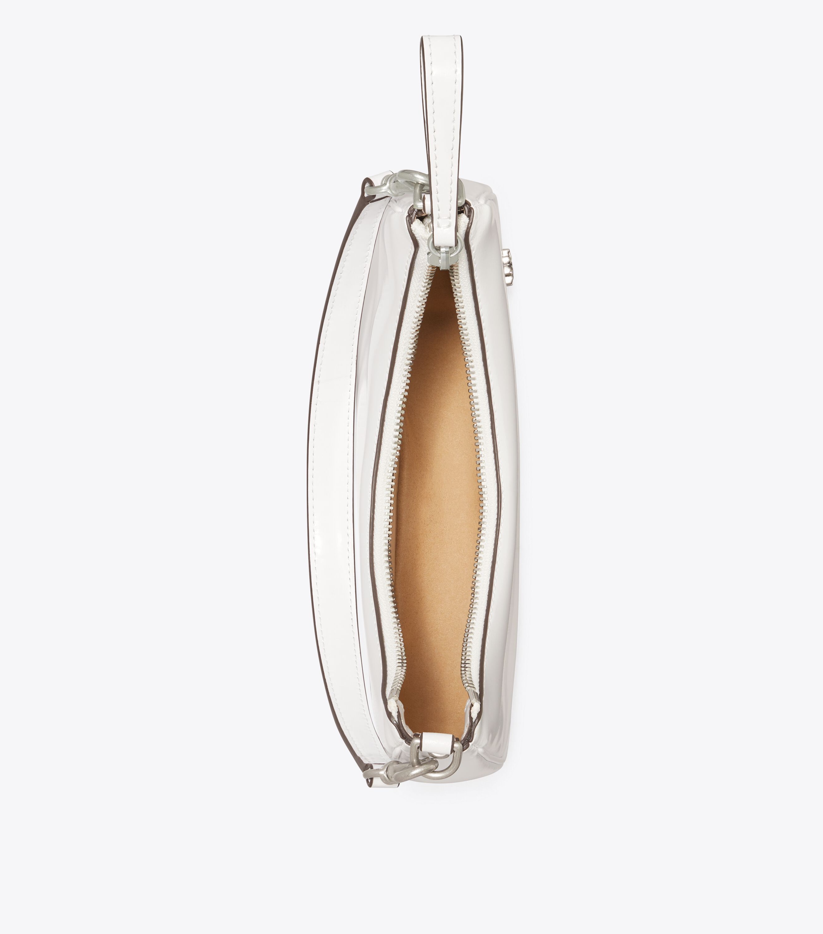 Small 151 Mercer Spazzolato Crescent Bag, White | Tory Burch UAE