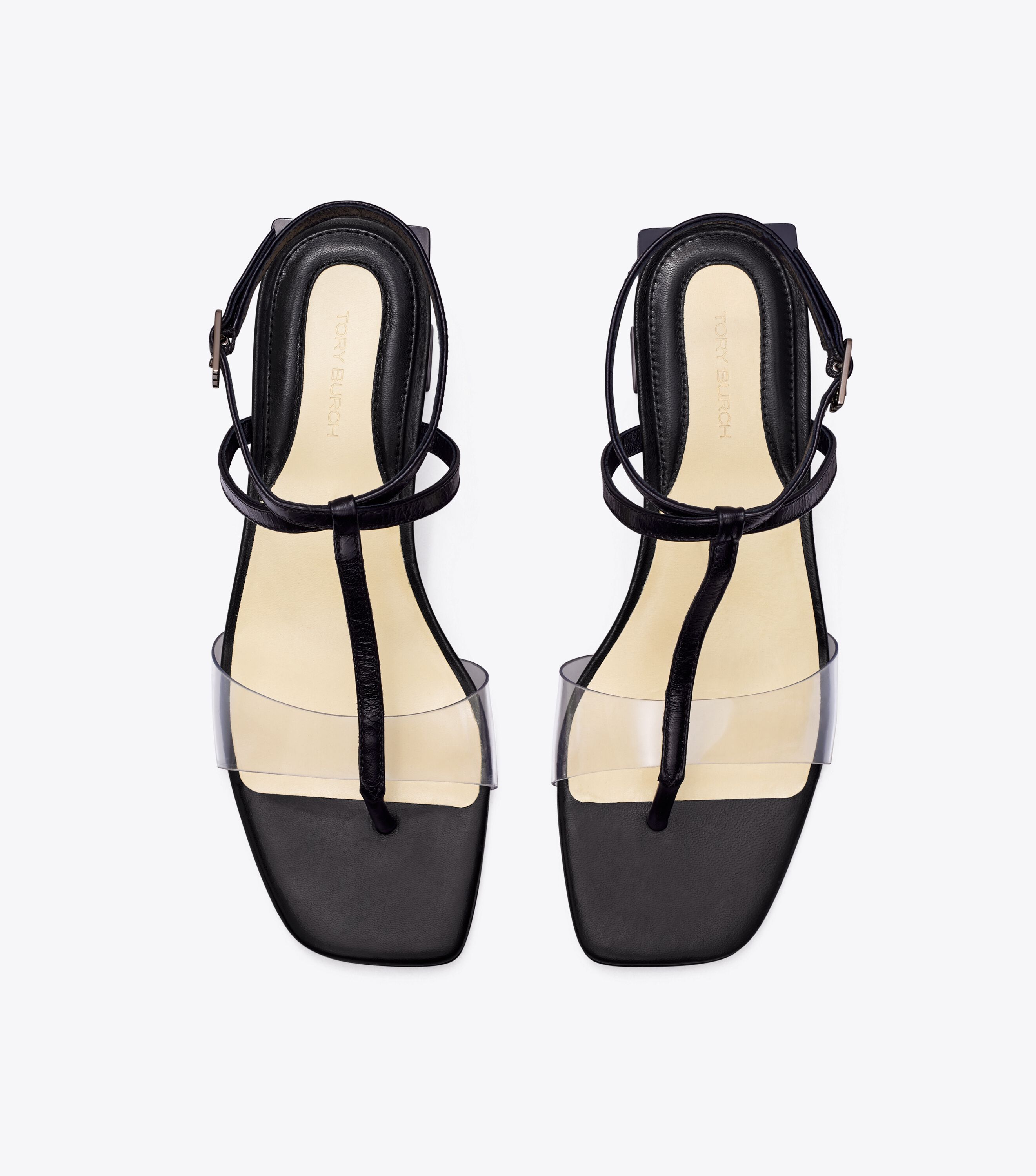 Block T Heel Strappy Sandal Tory Burch