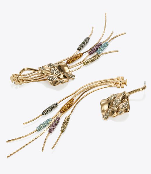 tory burch runway embellished front back earrings