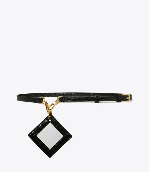 tory burch croc embossed mirror belt