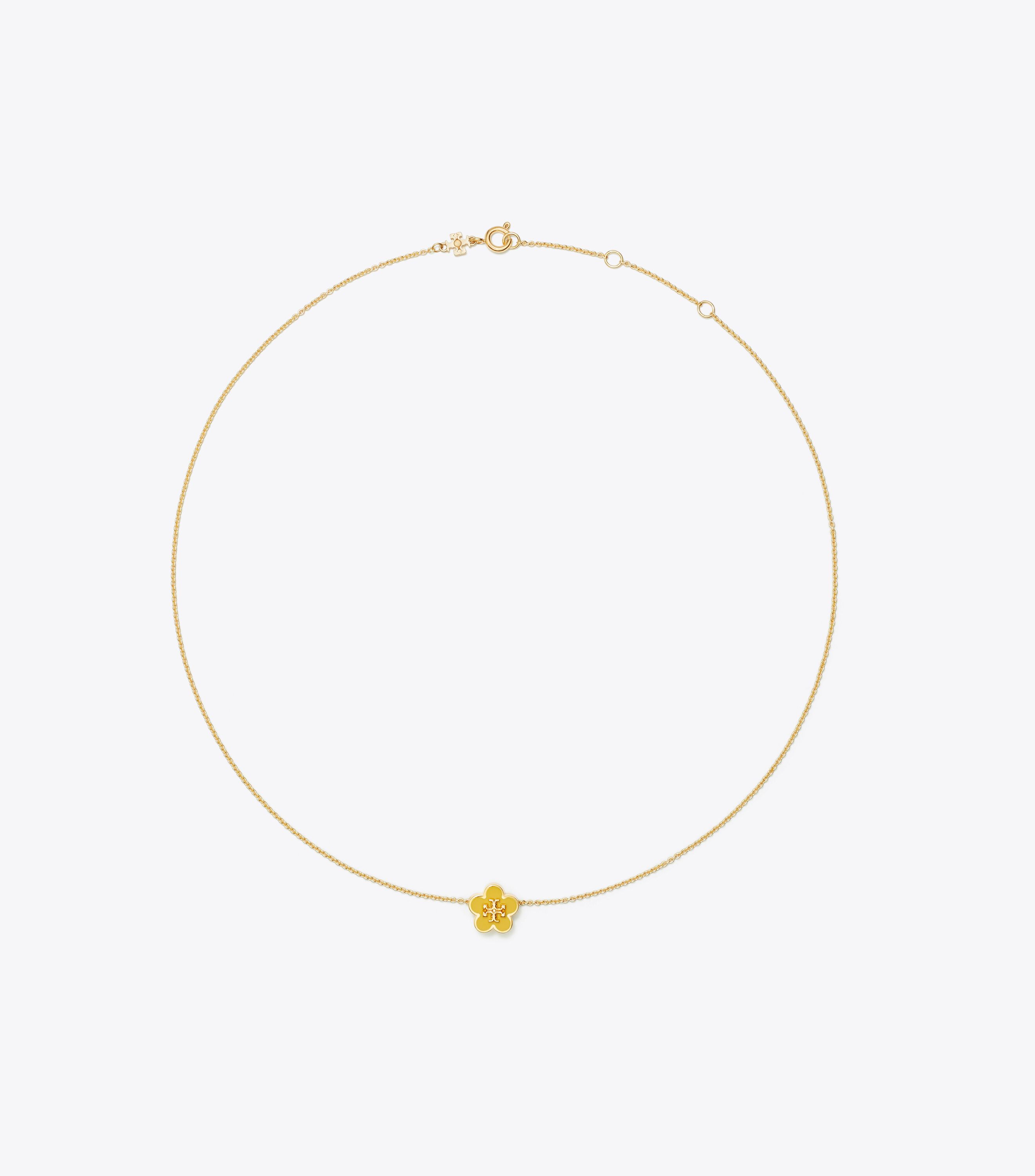Enamel flower necklace hotsell