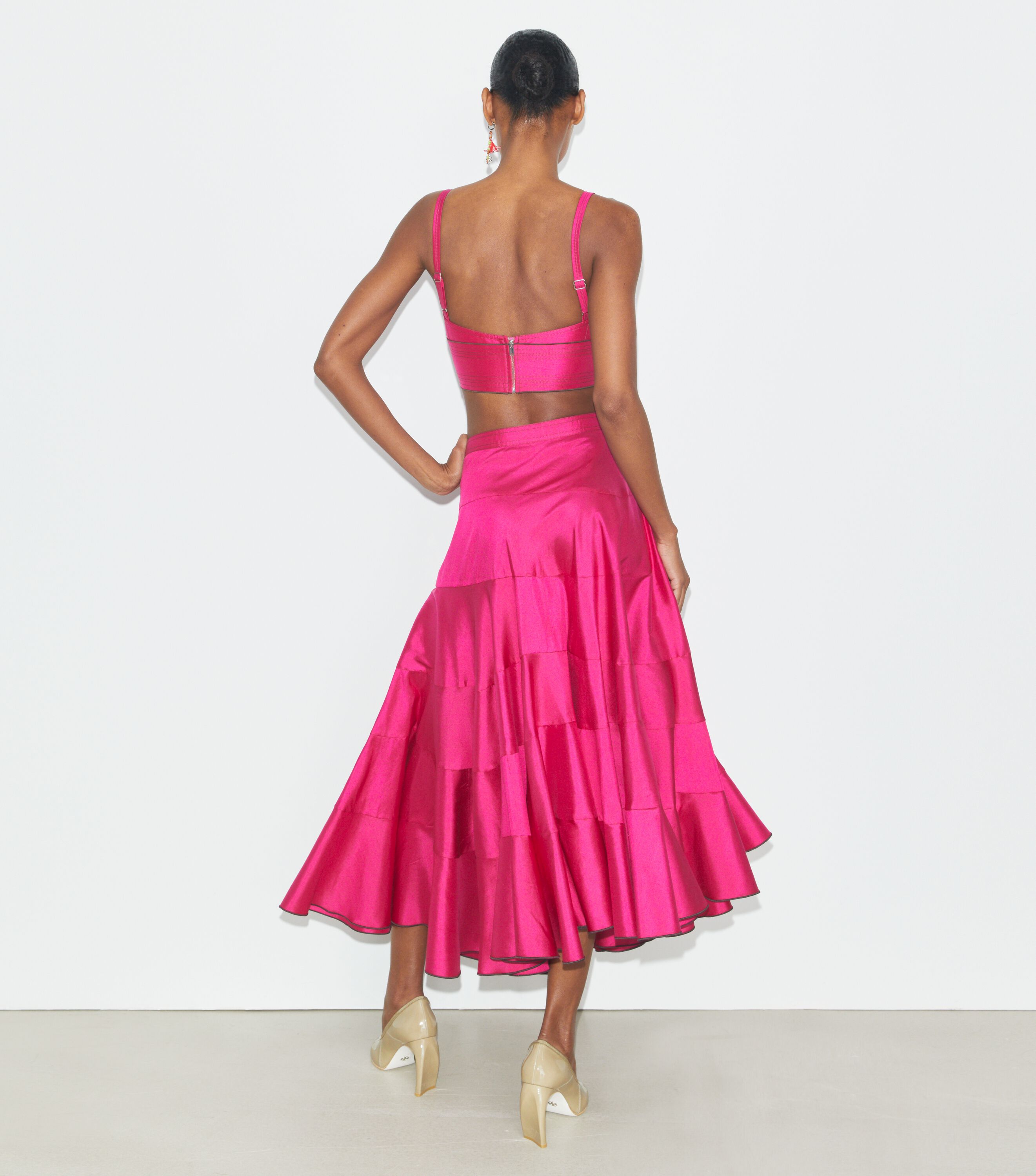 Silk Bra Top, Bold Pink | Tory Burch UAE Silk Bra Top, Bold Pink | Tory Burch UAE