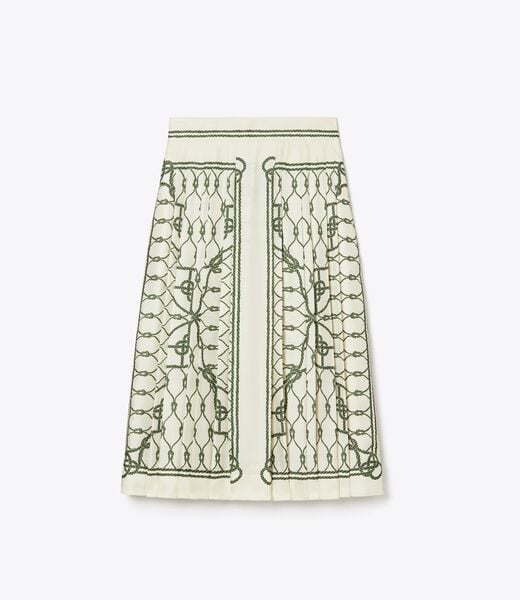Printed Pleated Silk Skirt
