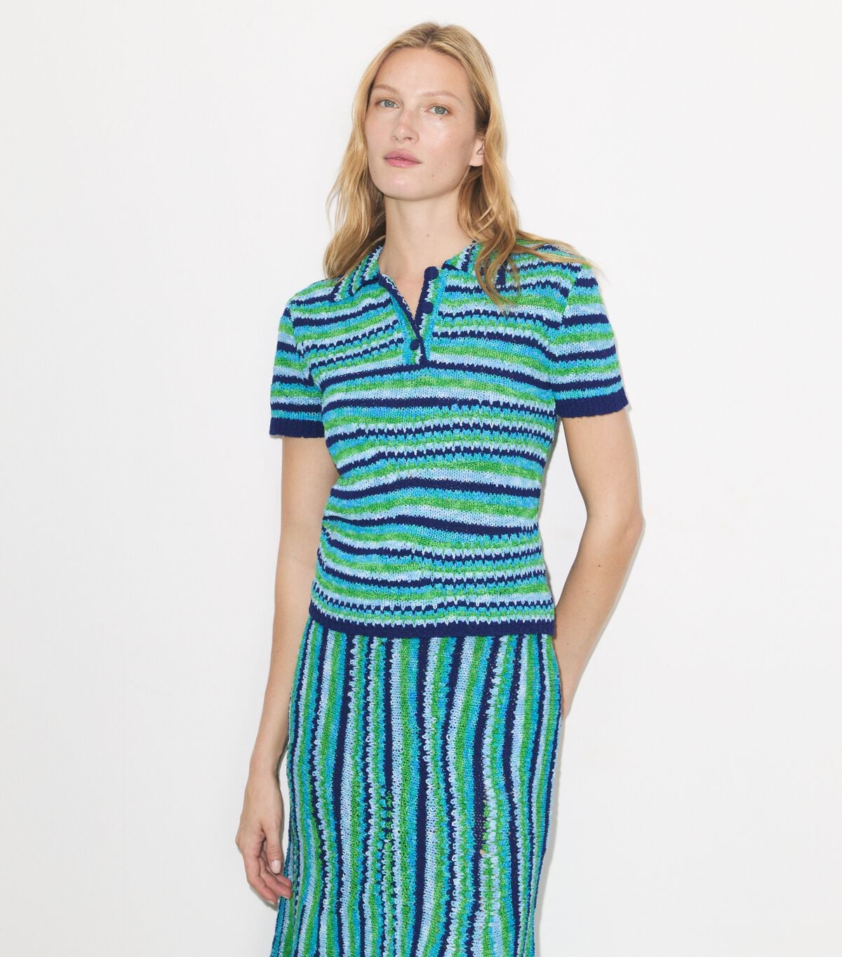 Striped Cotton Polo tory burch striped cotton polo