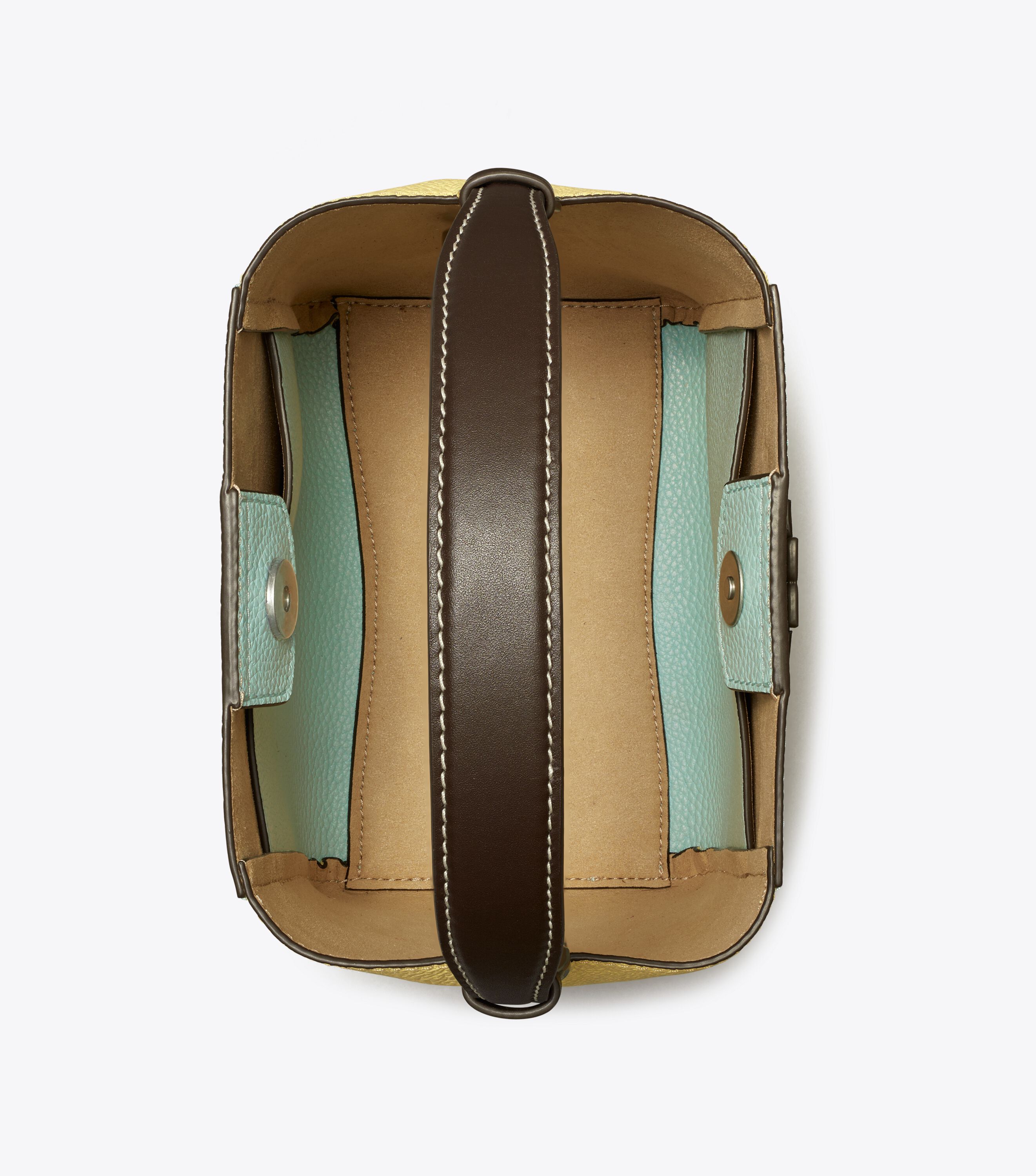 Small McGraw Color-Block Bucket Bag, Sea Bubble / Vintage