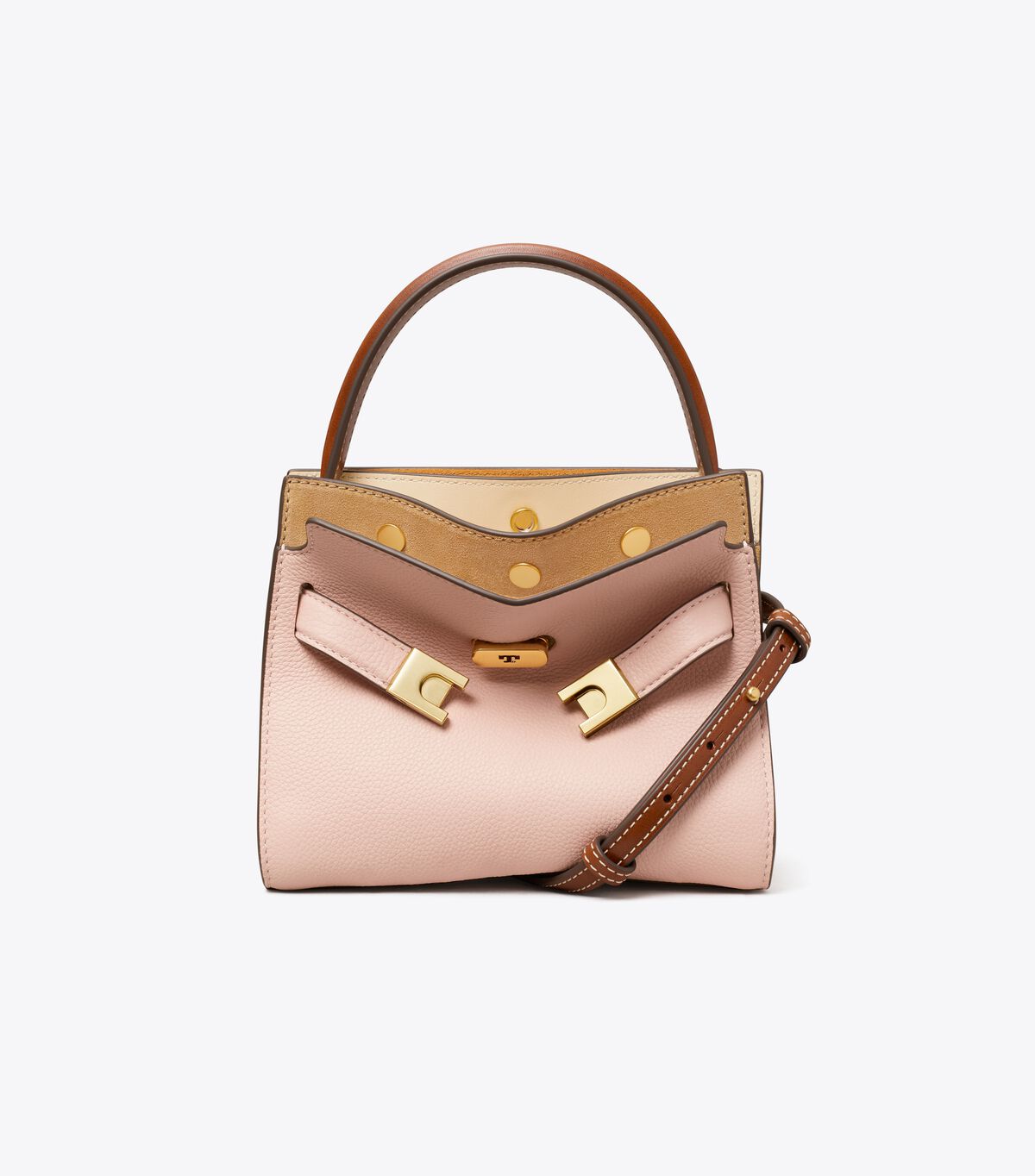 tory burch petite lee radziwill pebbled double bag
