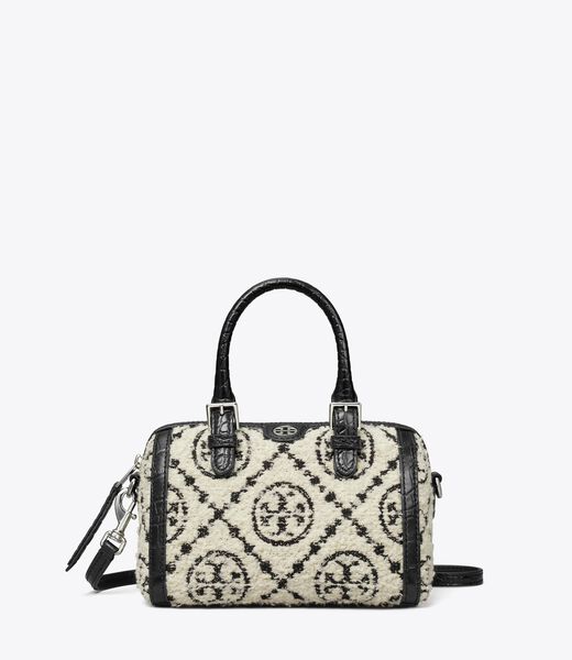 T Monogram Bouclé Mini Barrel Bag