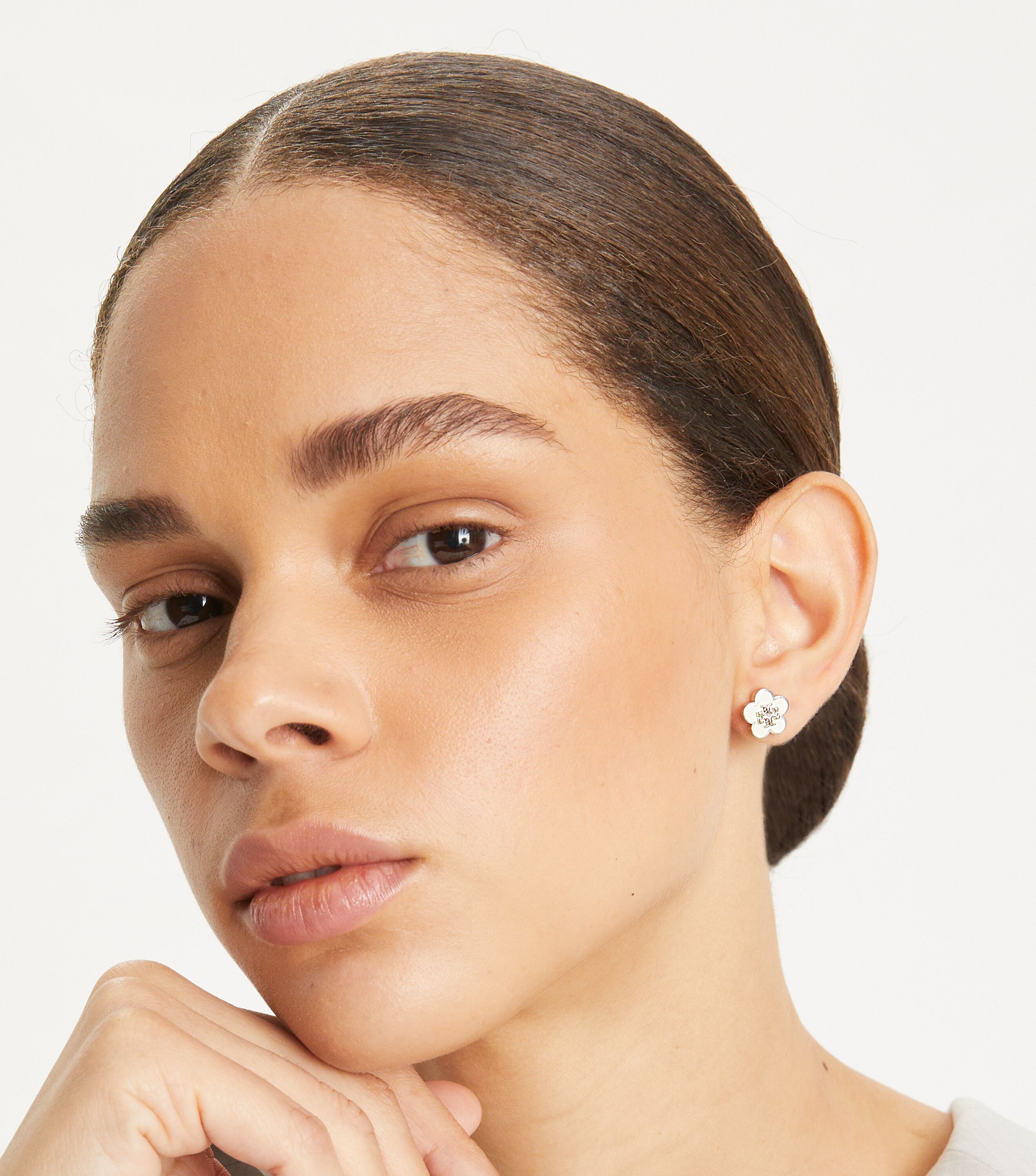Tory burch silver stud earrings cheap