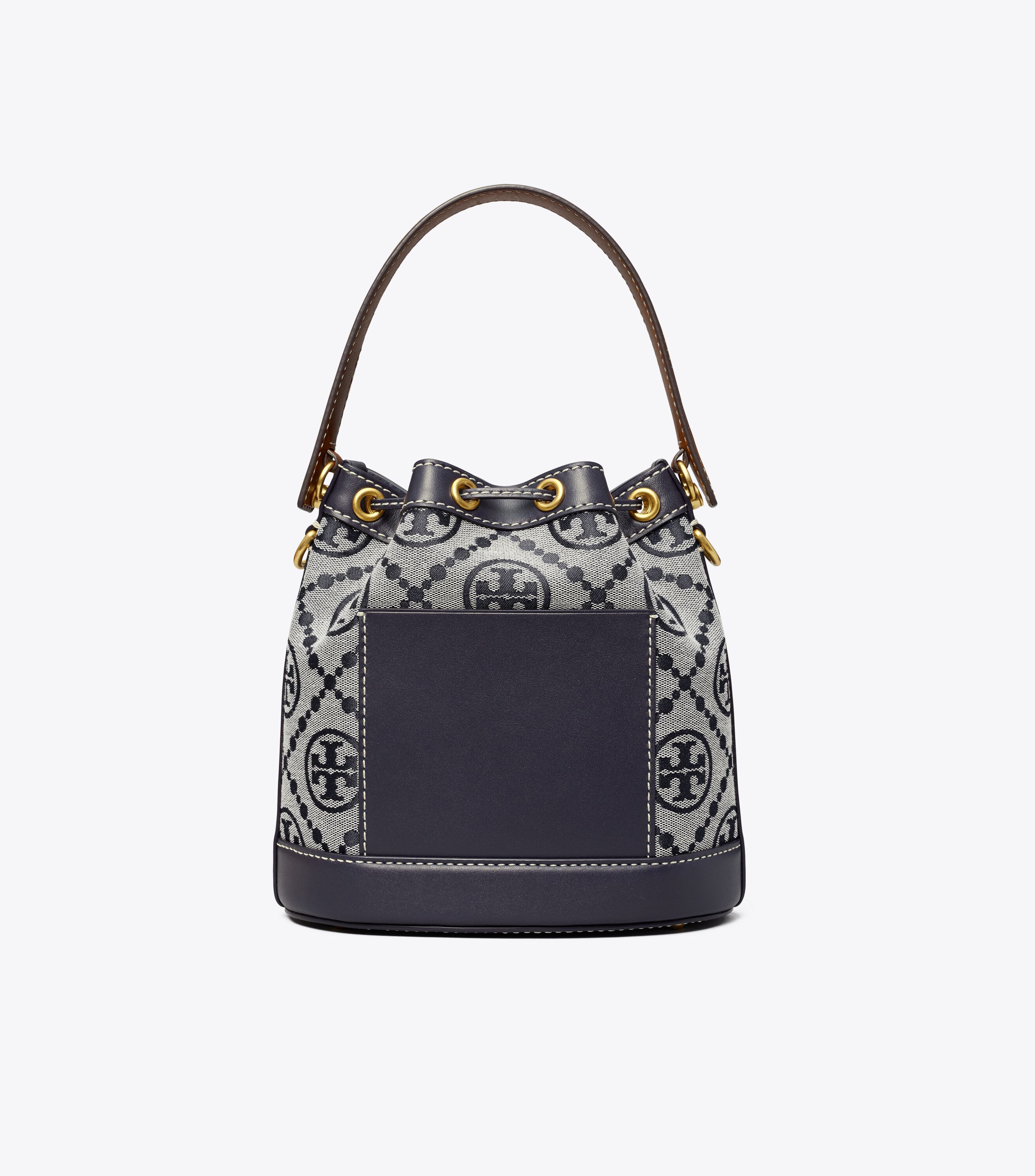 Navy bucket bag top