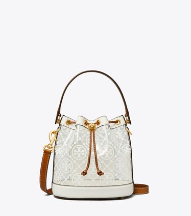 T Monogram Clear Bucket Bag