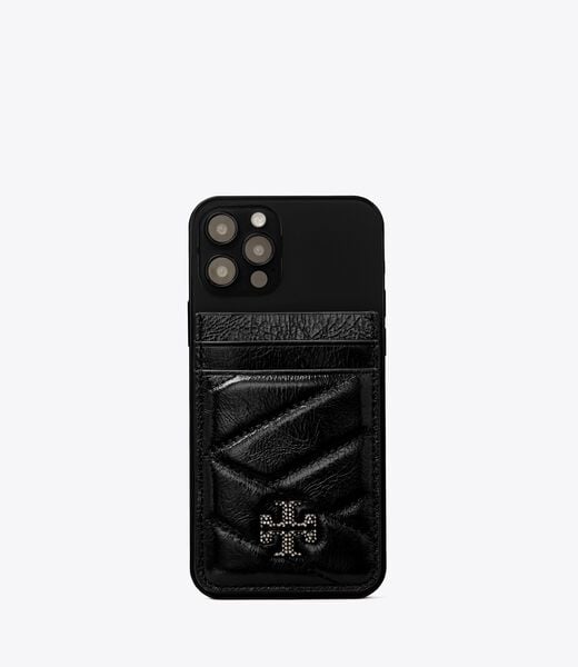 tory burch kira metallic pav  logo card pocket