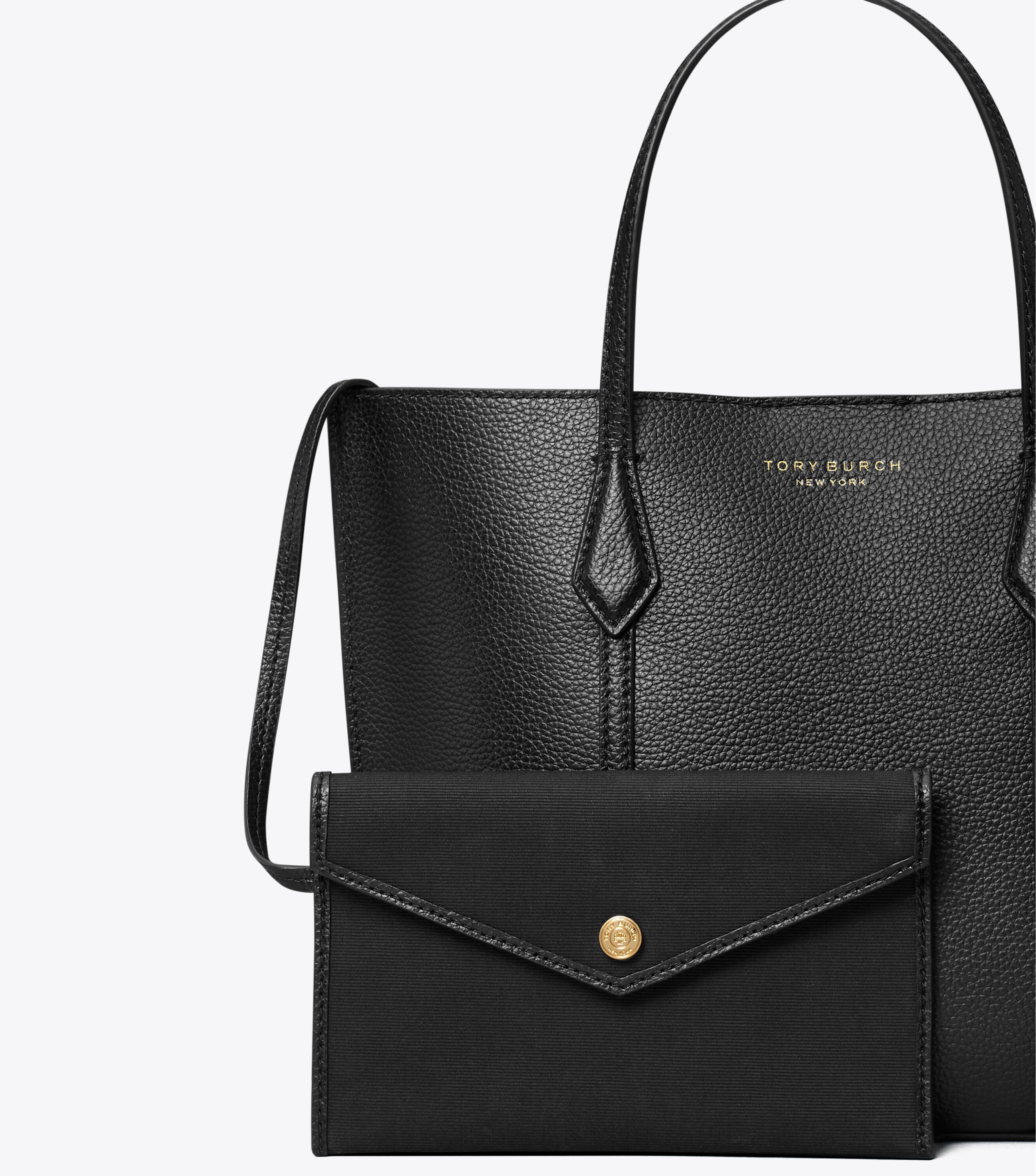 ☆☆Tory Burch☆☆ 24FW Tory Burch Tote Bag 81928 001 Black Tory Burch Tote Bags Perry Triplecompartment Tote Black