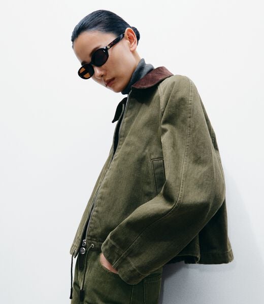 tory burch denim bomber jacket